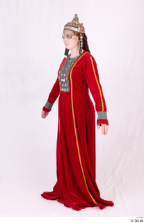  Photos Medieval Turkish Princess in cloth dress 1 Turkish Princess a poses formal dress red dress whole body 0002.jpg